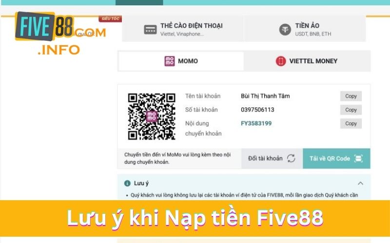 Những lưu ý về mức tiền đã chọn để nạp cược